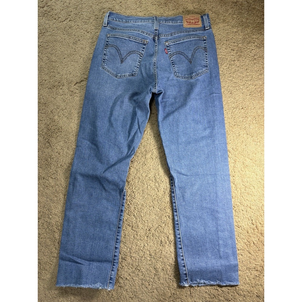 Levis Wedgie Straight Women 31 Distressed Raw Hem Button Fly Hi-Rise - Picture 12 of 12
